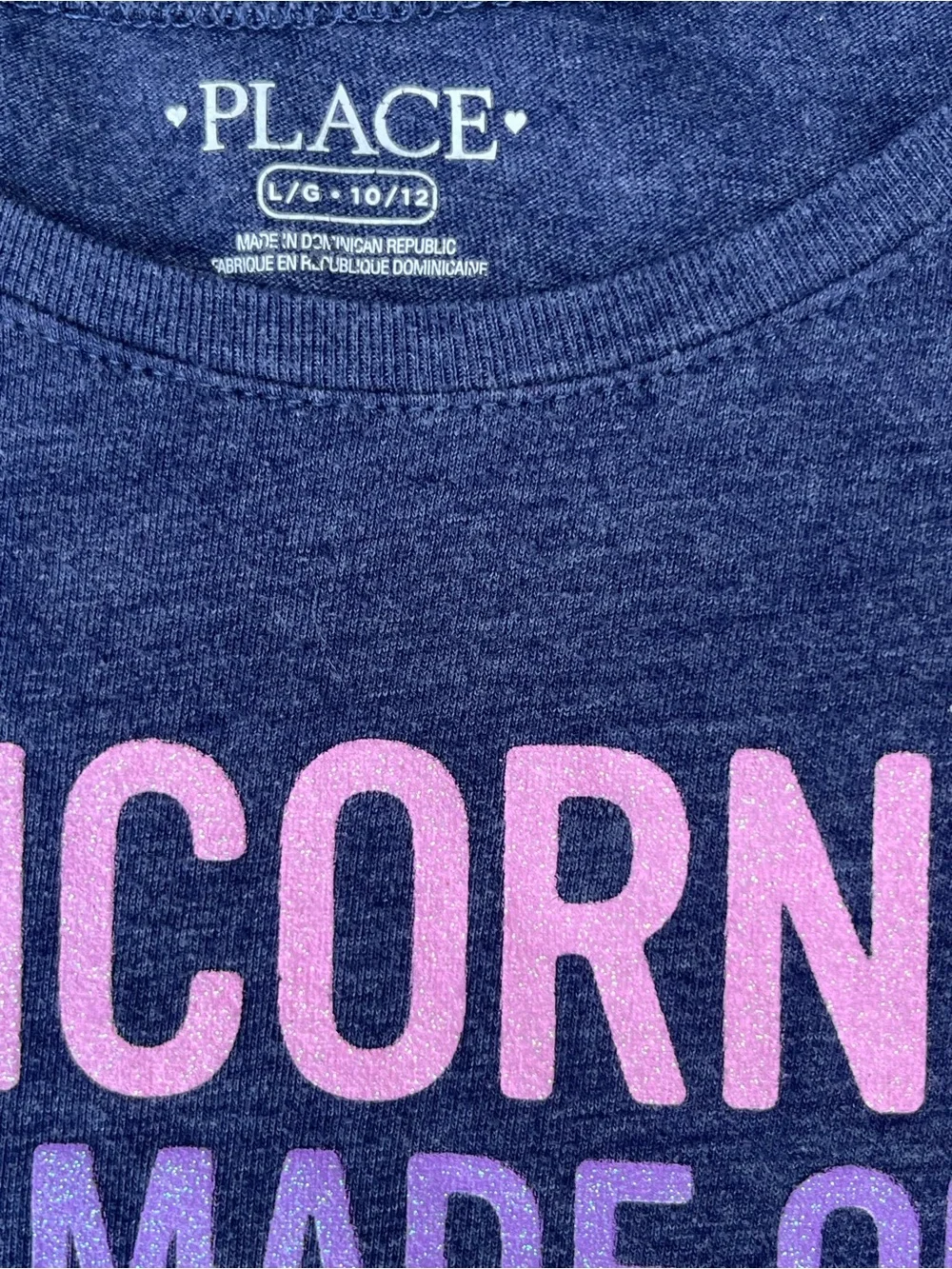 The Children’s Place Girls Unicorns Are Made Of Long Sleeve Graphic Tee Navy Blu